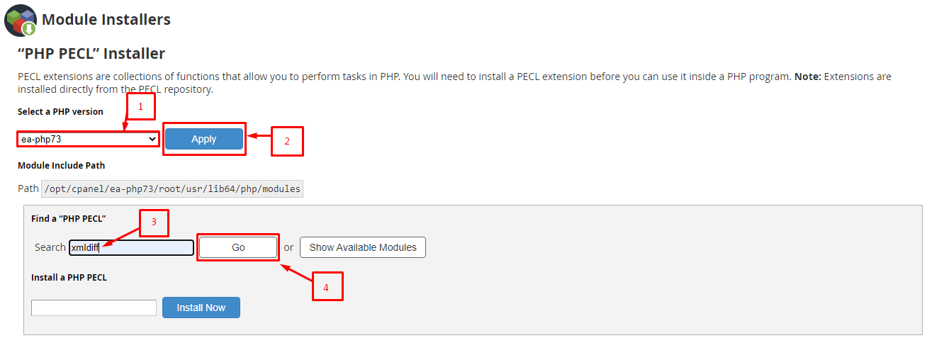 Screenshot: Check that extension=xmldiff.so appears, or run php -m | grep xmldiff in SSH.