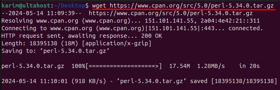 Downloading the Perl source