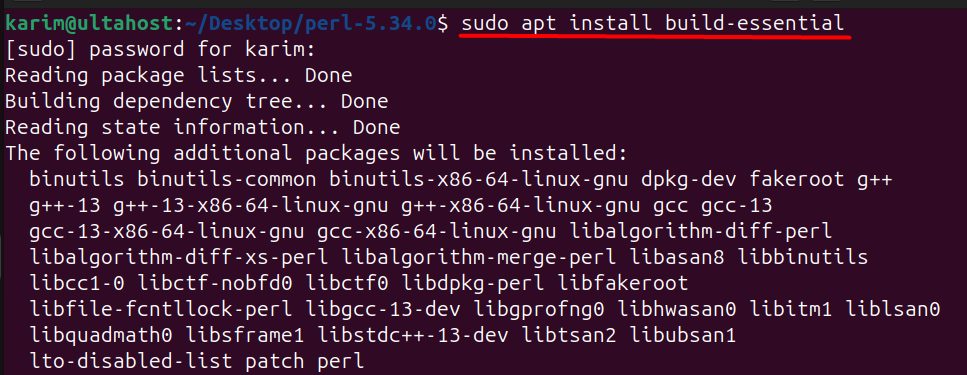 Installing build-essential