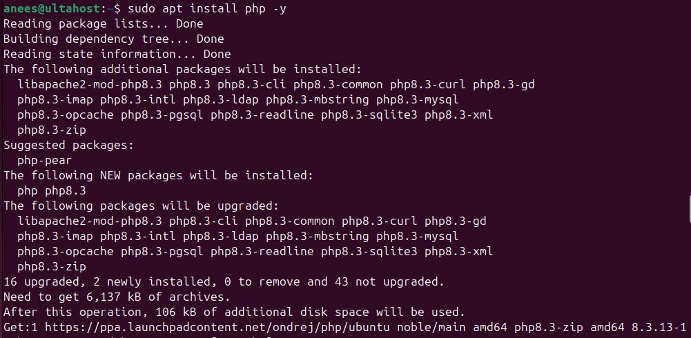 Installing PHP