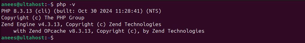 The PHP version
