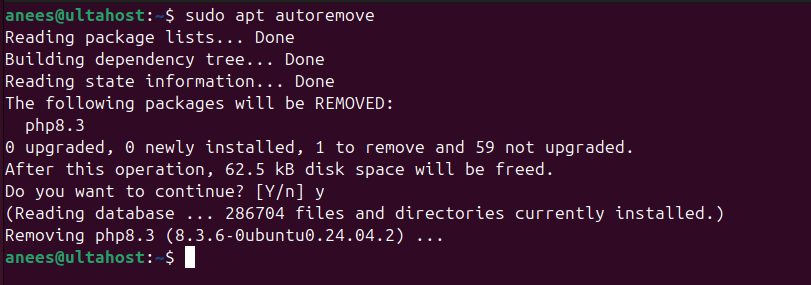 Removing unused packages
