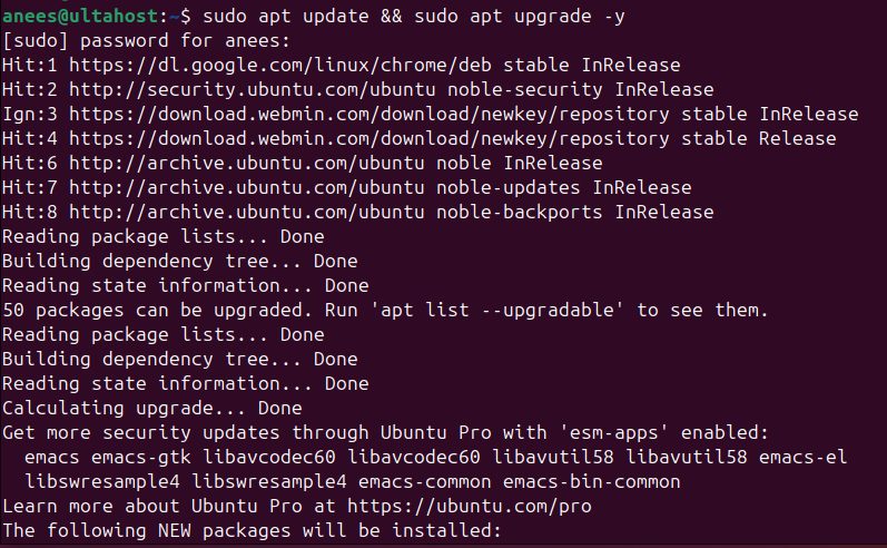 Updating the system