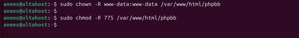 Changing the permissions
