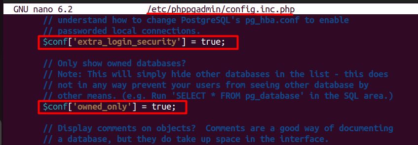 Editing config.inc.php