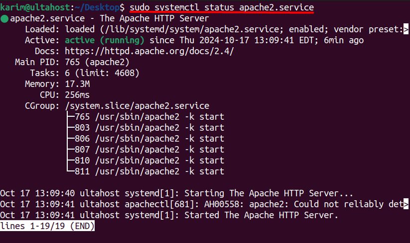 The Apache status