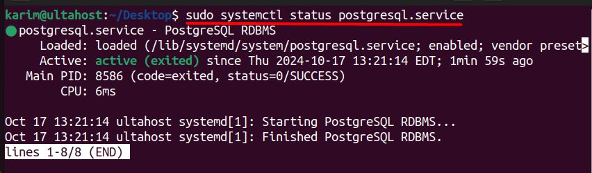 The PostgreSQL status