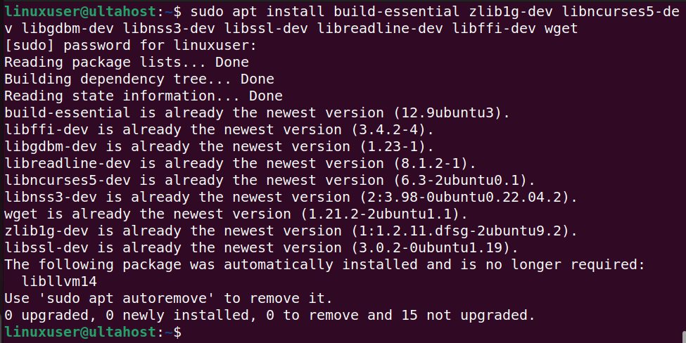 Installing the dependencies