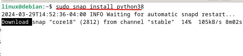 Installing Python with Snap