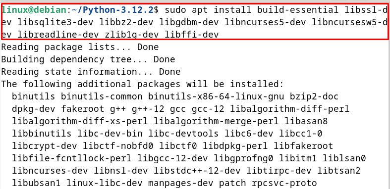 Installing the dependencies