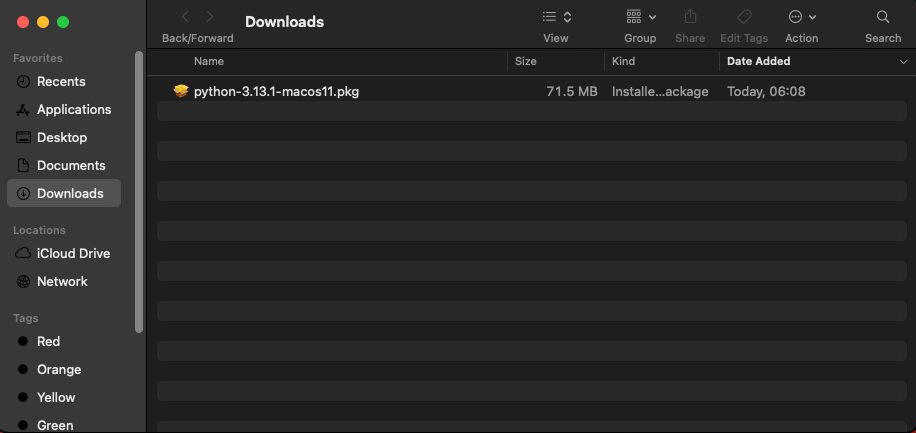 The Python pkg file