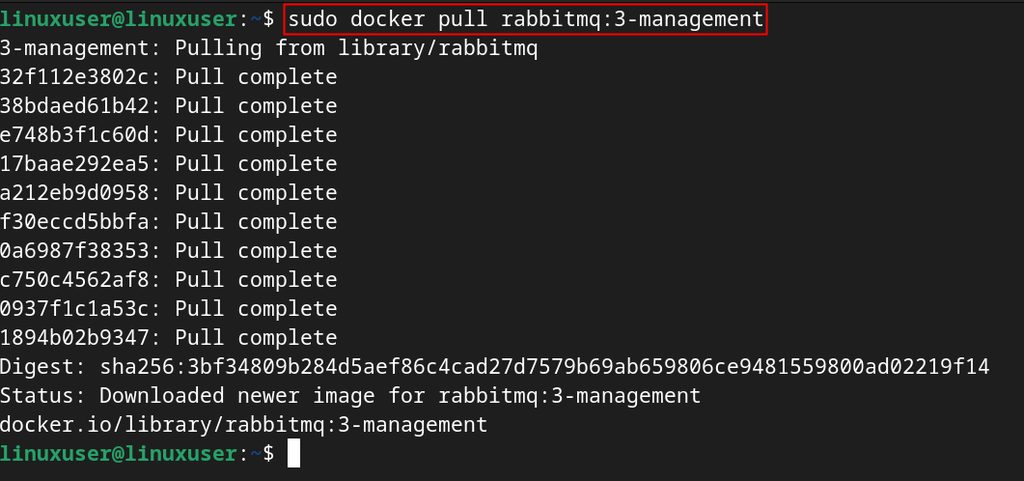 Pulling the RabbitMQ image