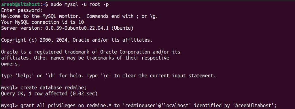 Creating the database