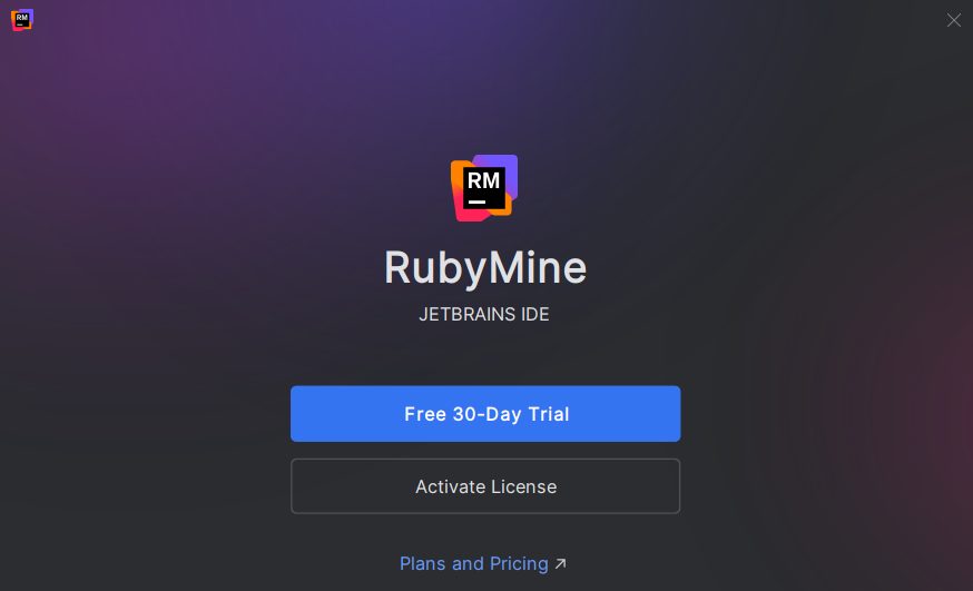 Launching RubyMine