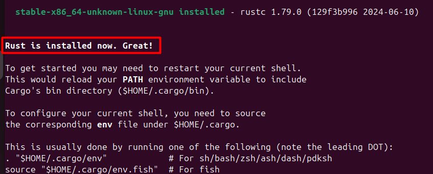 Rust is installed