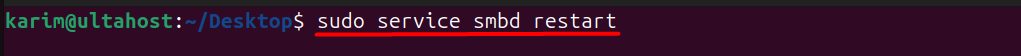 Restarting the Samba service