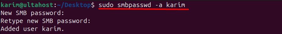 Creating the Samba user