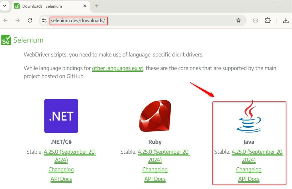 Downloading Selenium