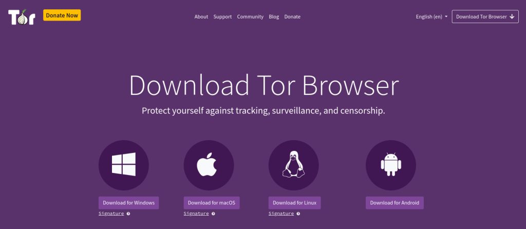 The Tor Project website