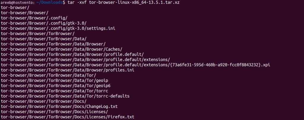 Extracting with tar