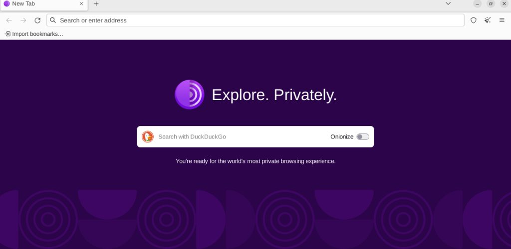 Tor Browser with the DuckDuckGo search engine