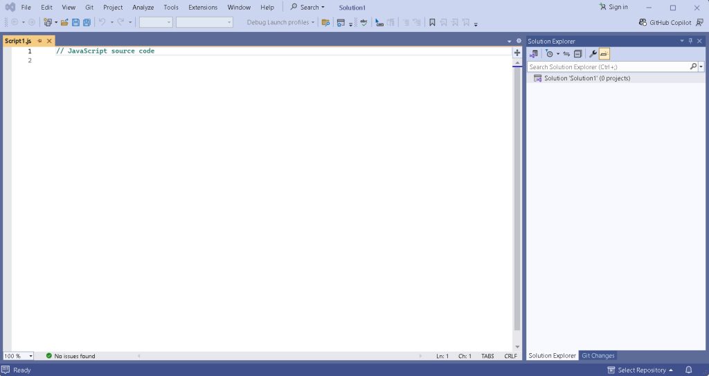 Visual Studio open