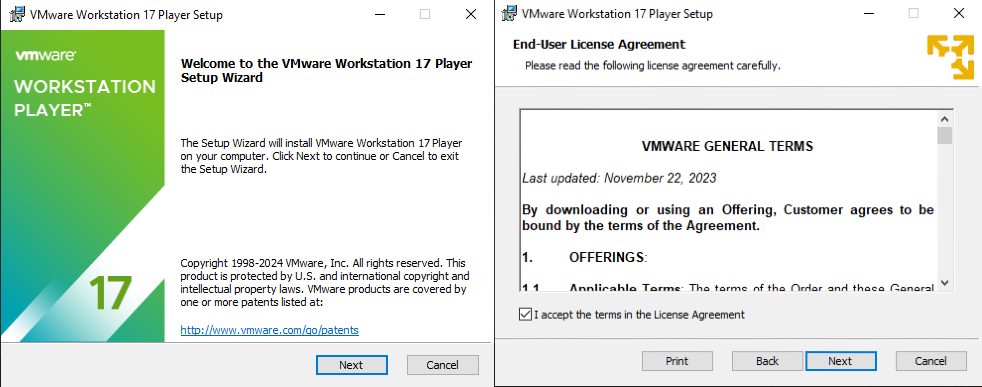 The VMware setup
