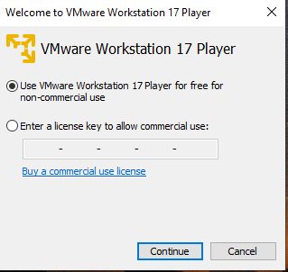 Entering the VMware license