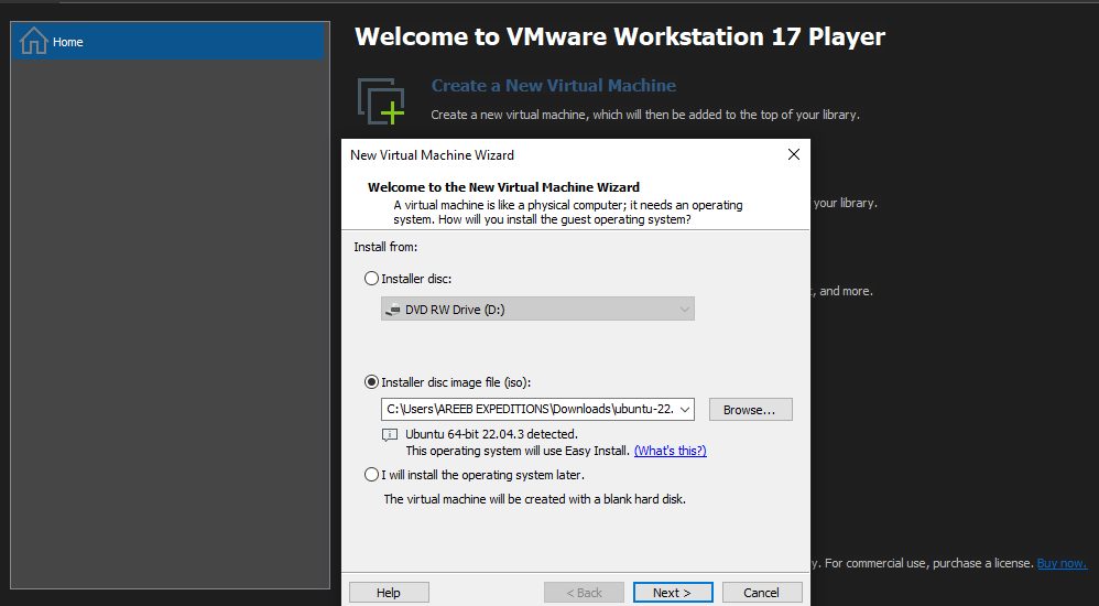 Creating a virtual machine