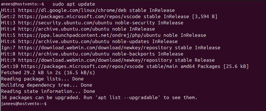 Updating the package list