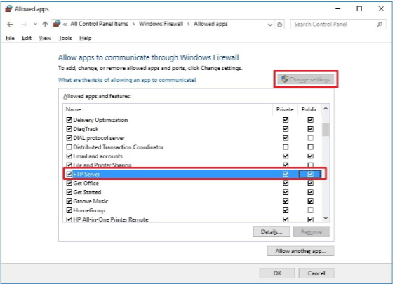 FTP firewall