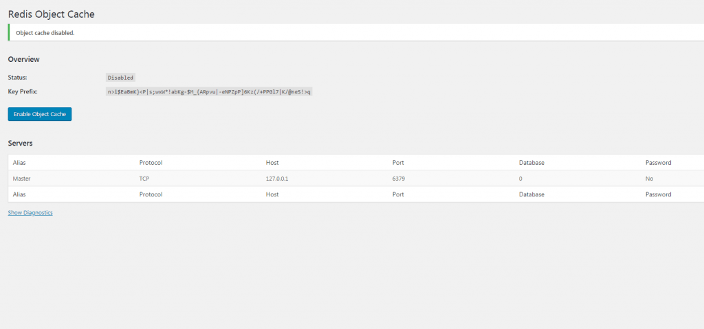 Screenshot: Search for Redis Object Cache .