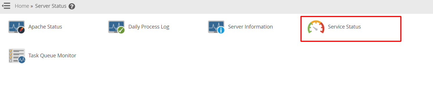 Screenshot: Use Service Status to see what is running.