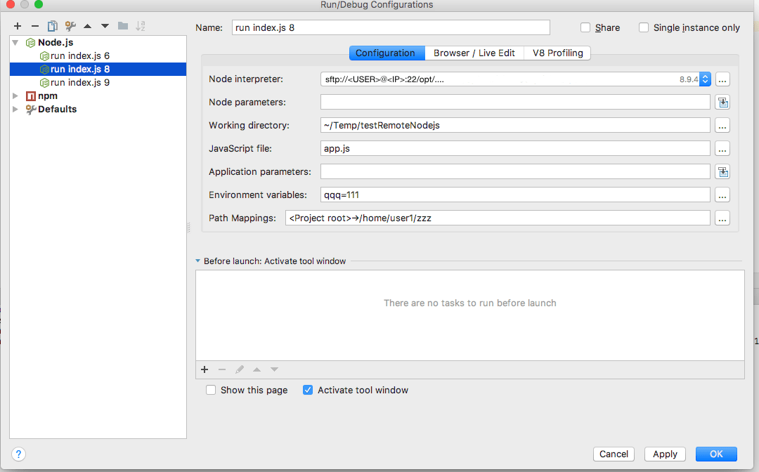 Screenshot: Use the username and server address from your welcome email.