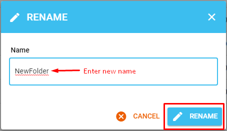 Screenshot: Right-click it, or select it and use the toolbar, then click Rename .