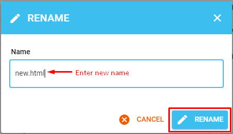 Screenshot: Type the new name in the box.