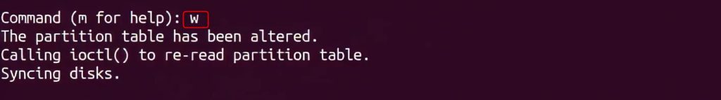 Writing the changes to the disk