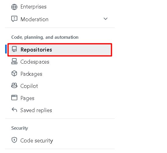 The deleted repositories list
