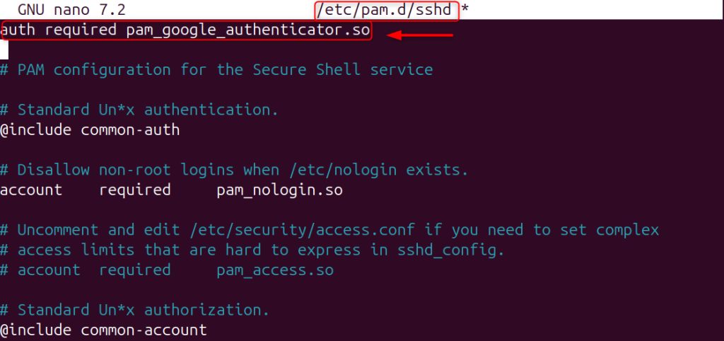 Configuring PAM to require the code