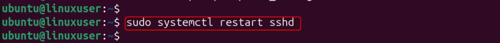 Restarting sshd
