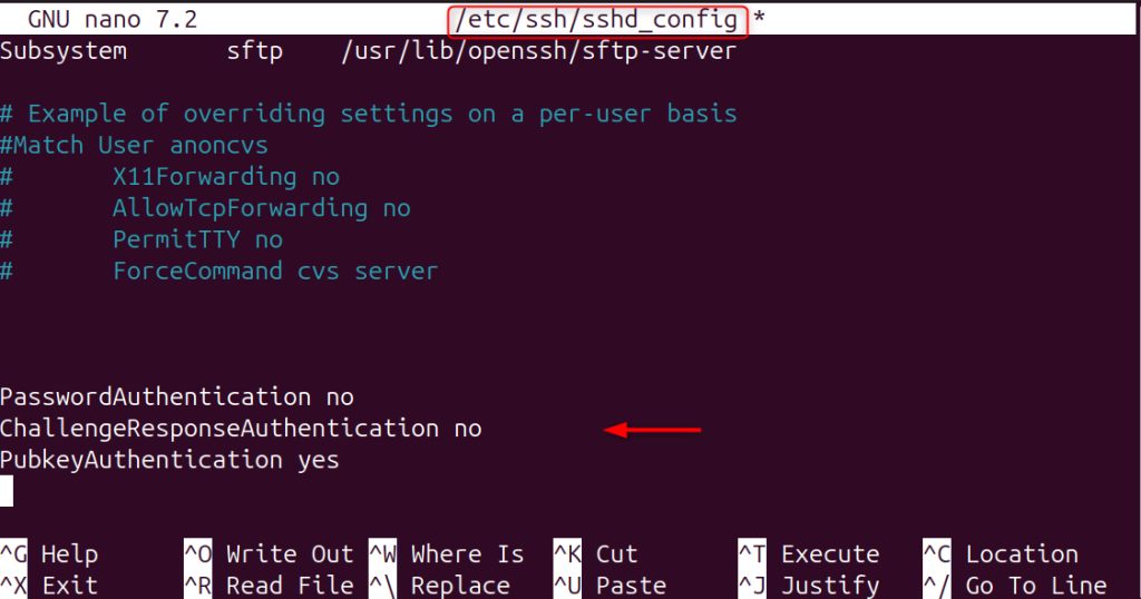 Disabling password authentication