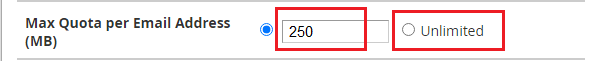 Screenshot: Fill in Maximum Hourly Email by Domain Relayed .