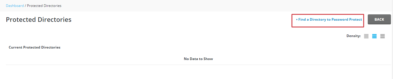 Screenshot: Tick the box Protect this directory with a password .