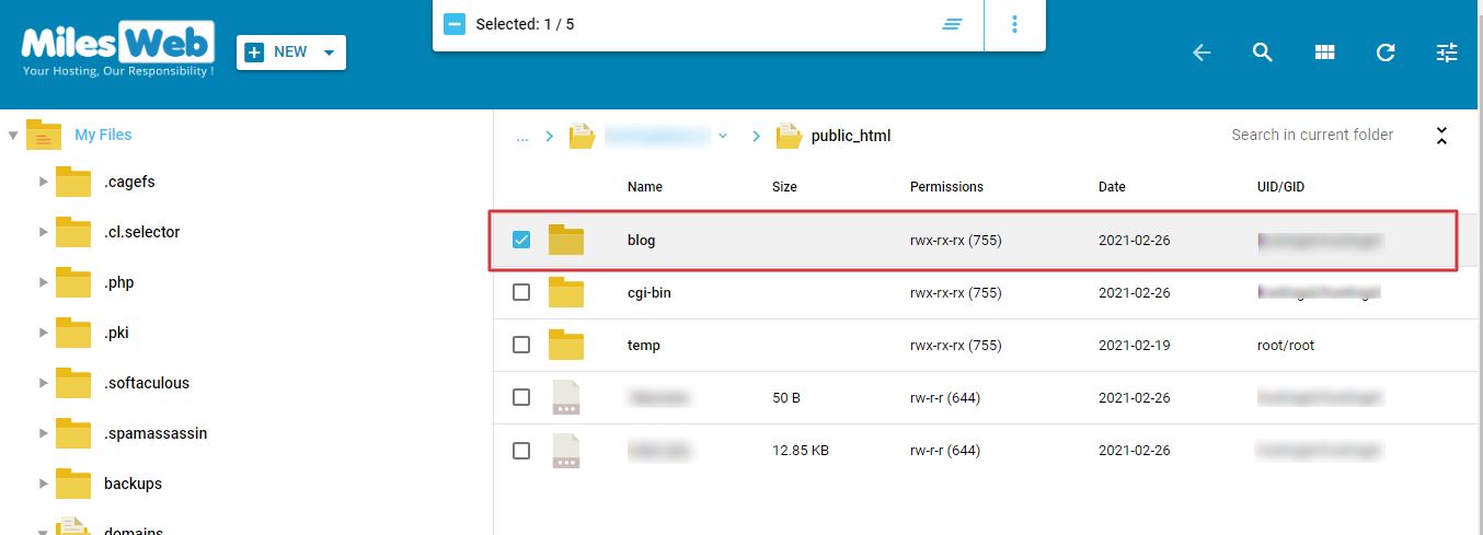 Screenshot: Tick the box Protect this directory with a password .