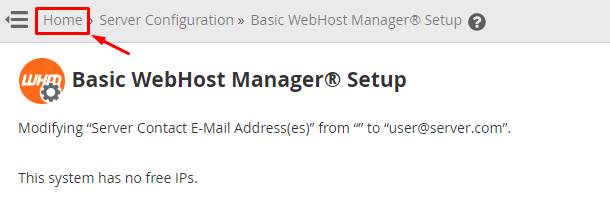 Screenshot: Find the field for the server contact email address.