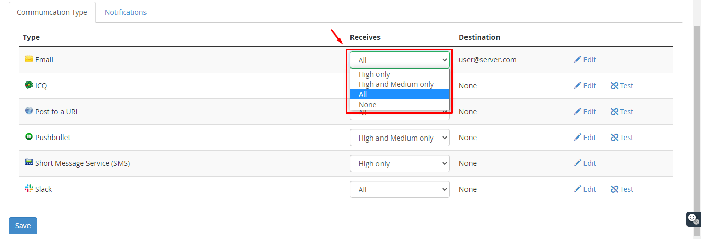 Screenshot: Use an email address that is not on the same server.