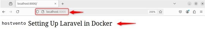 The Laravel application in the browser