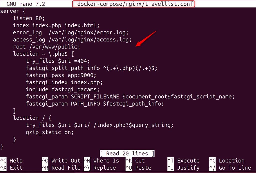 The Nginx configuration