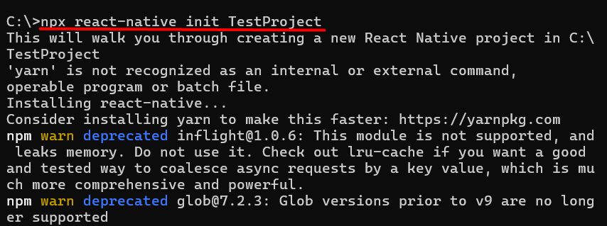 Creating the test project