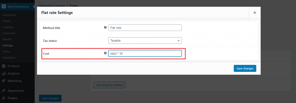Screenshot: Free shipping costs the customer nothing. You can require a minimum order amount.
